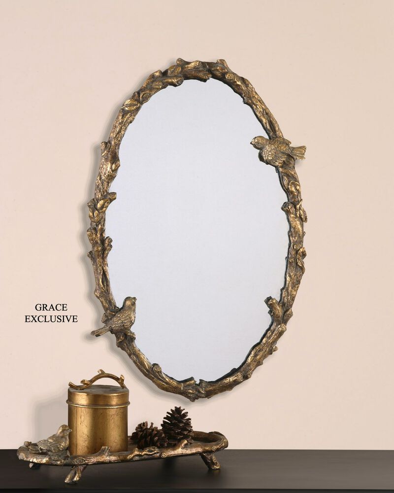 Uttermost Paza Oval Vine Gold Mirror